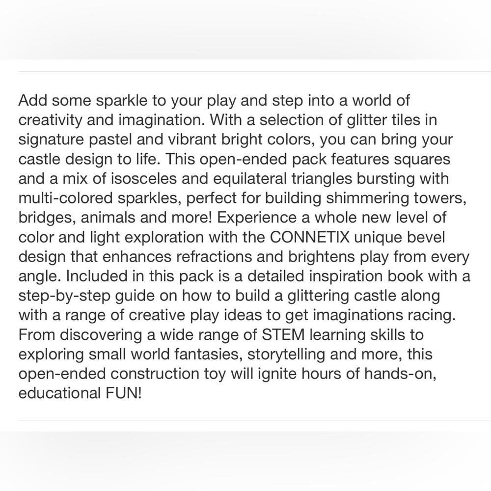 NEW CONNETIX Magnetic Tiles Glitter Castle Pack 48pc - Picture 4 of 7